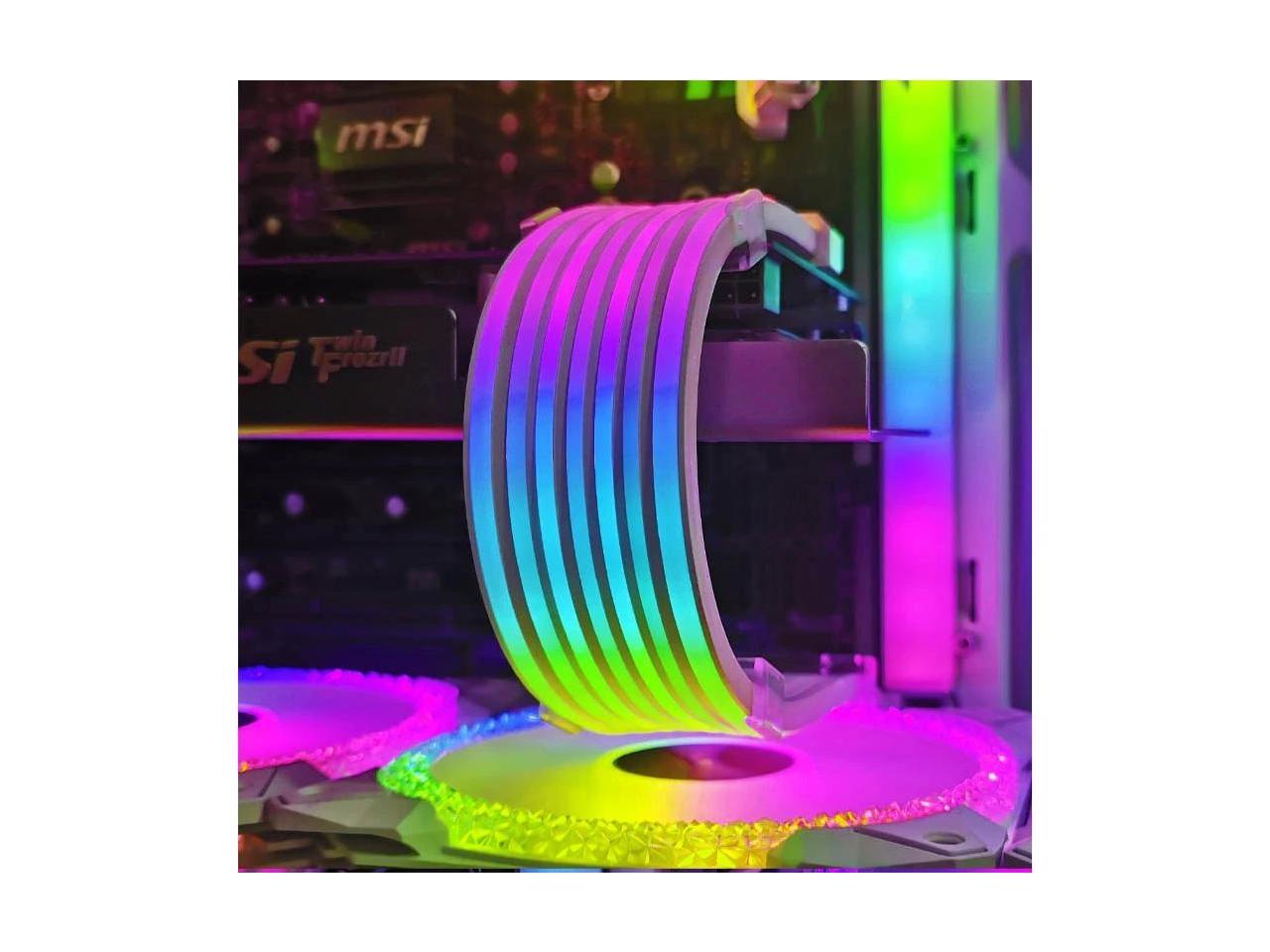 COOLMOON AOSOR AL300 barre lumineuse Flexible 24PIN 5V ARGB Aura Sync ligne néon châssis pliable Streamer bande de lampe décor de boîtier PC
