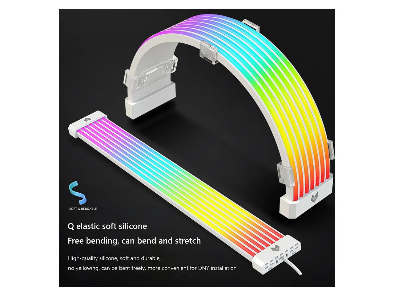 COOLMOON AOSOR AL300 barre lumineuse Flexible 24PIN 5V ARGB Aura Sync ligne néon châssis pliable Streamer bande de lampe décor de boîtier PC