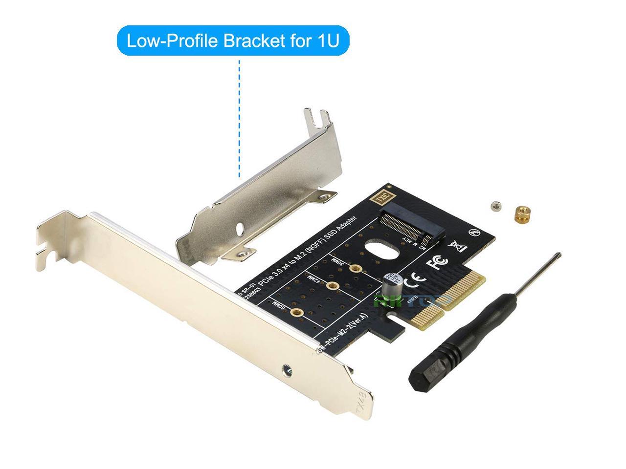 Adaptateur PCIe RIITOP NVMe NVMe vers PCIe 3.0/4.0 x4 prise en charge de la carte convertisseur 2230, 2242, 2260 2280 mm M.2 NVMe SSD