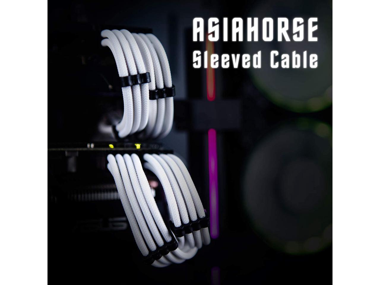 AsiaHorse Câble d'extension de manchon de personnalisation 16 AWG, ATX/EPS/PCI-E 8 broches PCI-E/PCI-E 6 broches pour câble d'alimentation