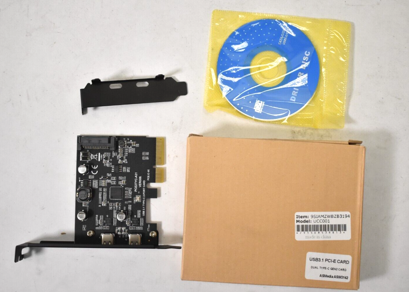 Carte d'extension TroPro PCI-Express 2 ports Type C Asmedia Chipset 4X vers USB 3.1