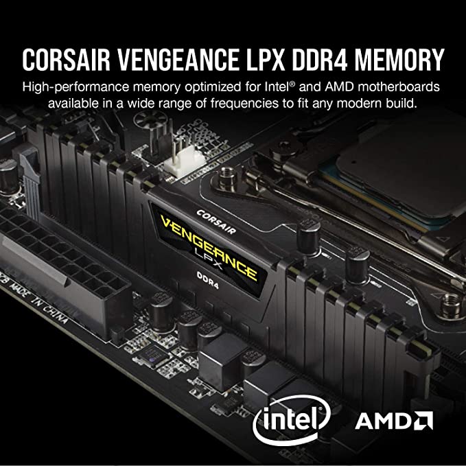 CORSAIR VENGEANCE LPX 32GB (2X16GB) DDR4 3200 (PC4-25600) C16 1.35V DESKTOP MEMORY - BLACK