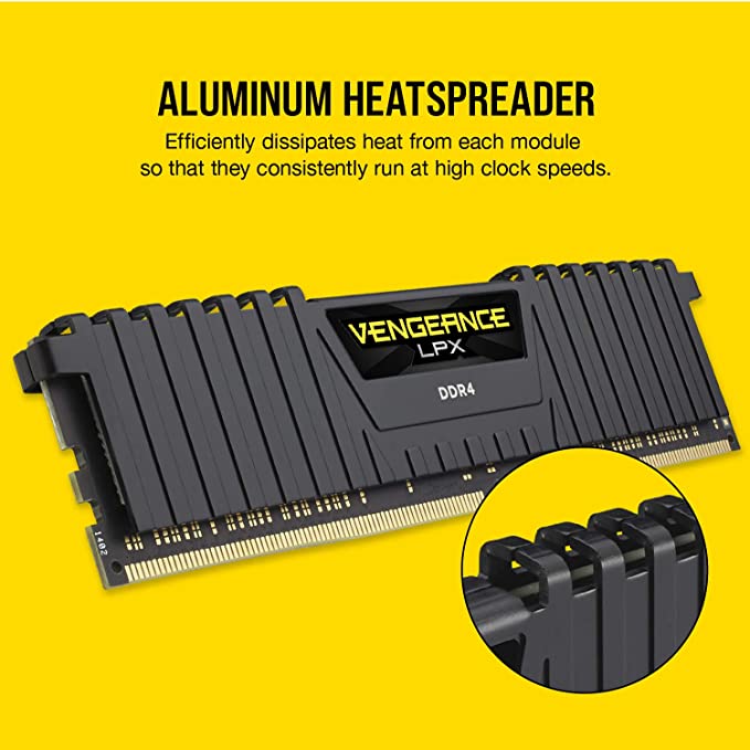 CORSAIR VENGEANCE LPX 32GB (2X16GB) DDR4 3200 (PC4-25600) C16 1.35V DESKTOP MEMORY - BLACK