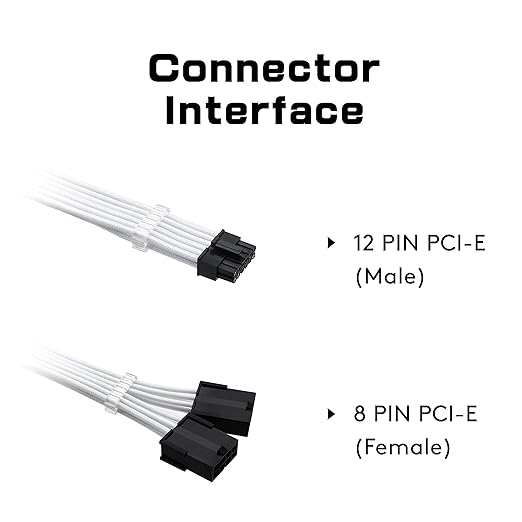 EZDIY-FAB RTX 3000 Series Câble d'extension à manchon PCIe 12 broches vers double 8 broches 300 mm - Connecteur pour NVIDIA Ampere GEFORCE RTX 3060ti 3070 3080 FE Funder Edition - Noir Rouge