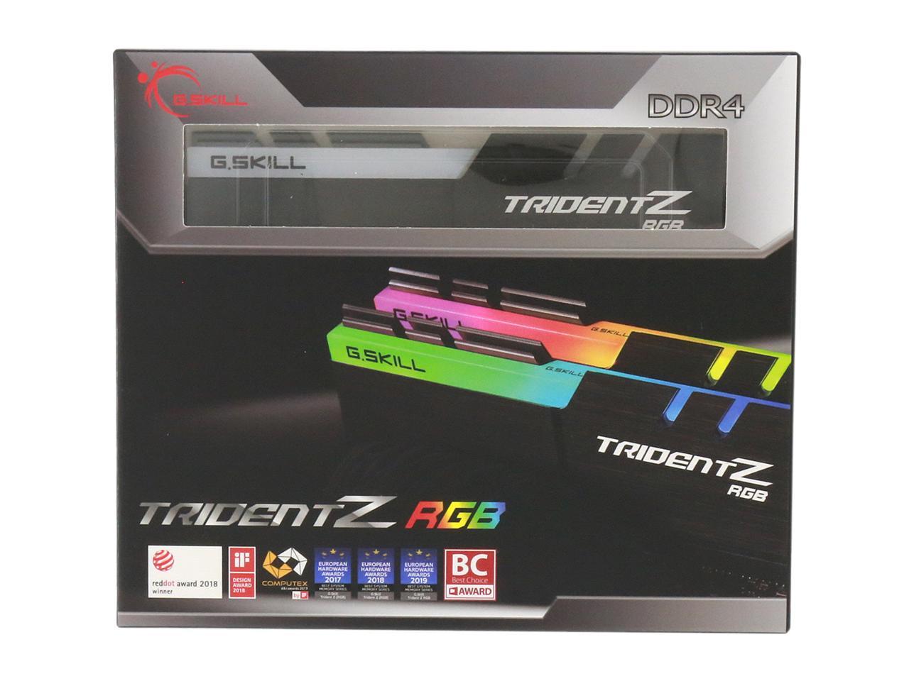 G.SKILL TridentZ RGB Series 64 Go (2 x 32 Go) 288 broches PC RAM DDR4 3600 (PC4 28800) Mémoire de bureau Modèle F4-3600C18D-64GTZR