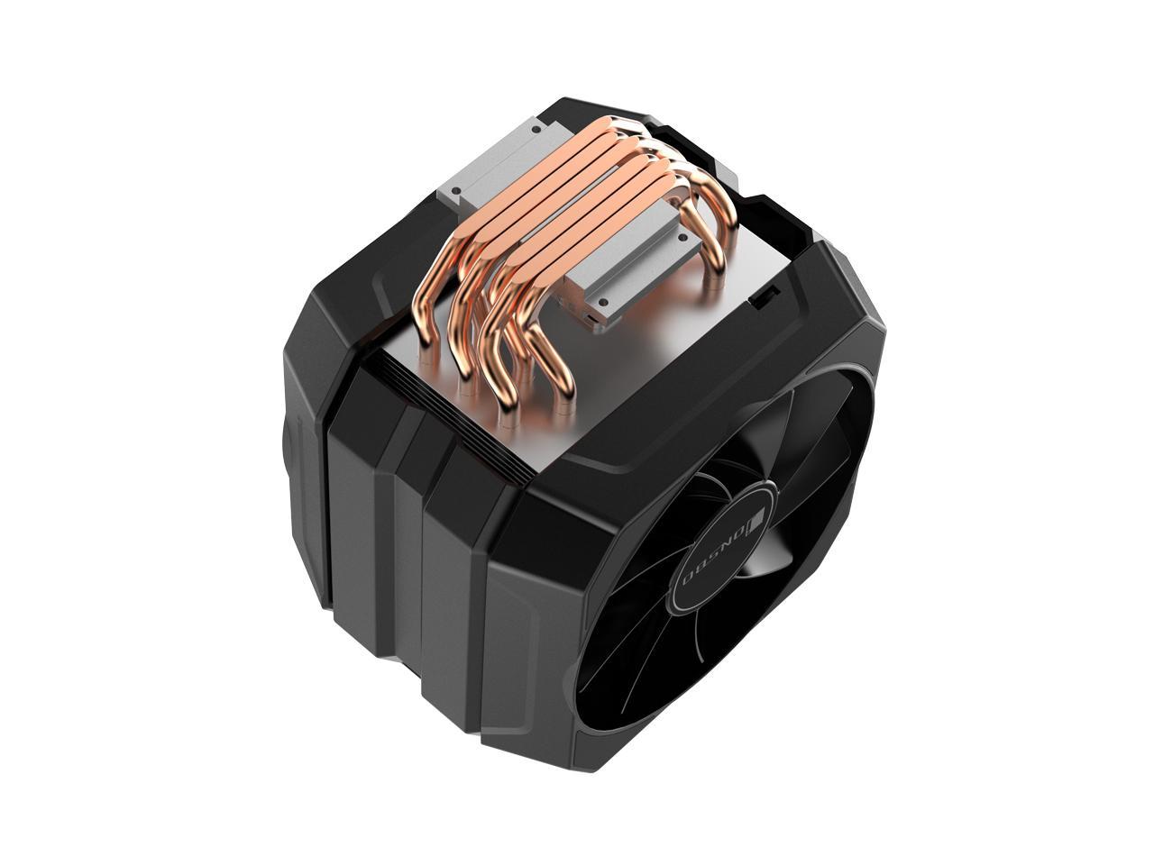 JONSBO MX600 Refroidisseur de processeur à double ventilateur, ailettes en aluminium HDT 6 caloducs en cuivre pour AMD / Intel LGA775/1200/115X, double ventilateur PWM 131 mm, couvercle supérieur RVB adressable 5 V, armure entièrement couverte, gris