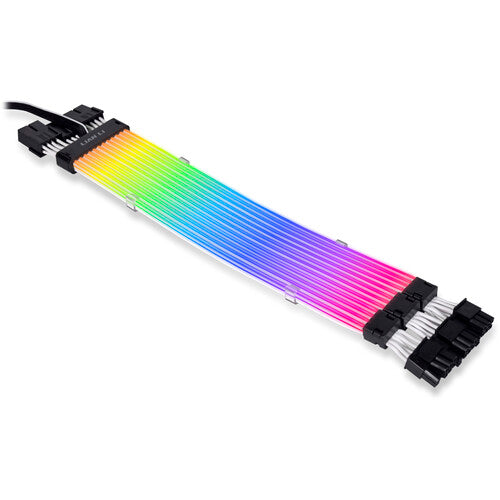 Lian Li Strimer Plus V2 Triple 8 broches (PW12-PV2) - Câble d'alimentation VGA RVB adressable (aucun contrôleur inclus) - pour connecteur GPU triple 8 broches pour ordinateur personnel, PW12-PV2 noir