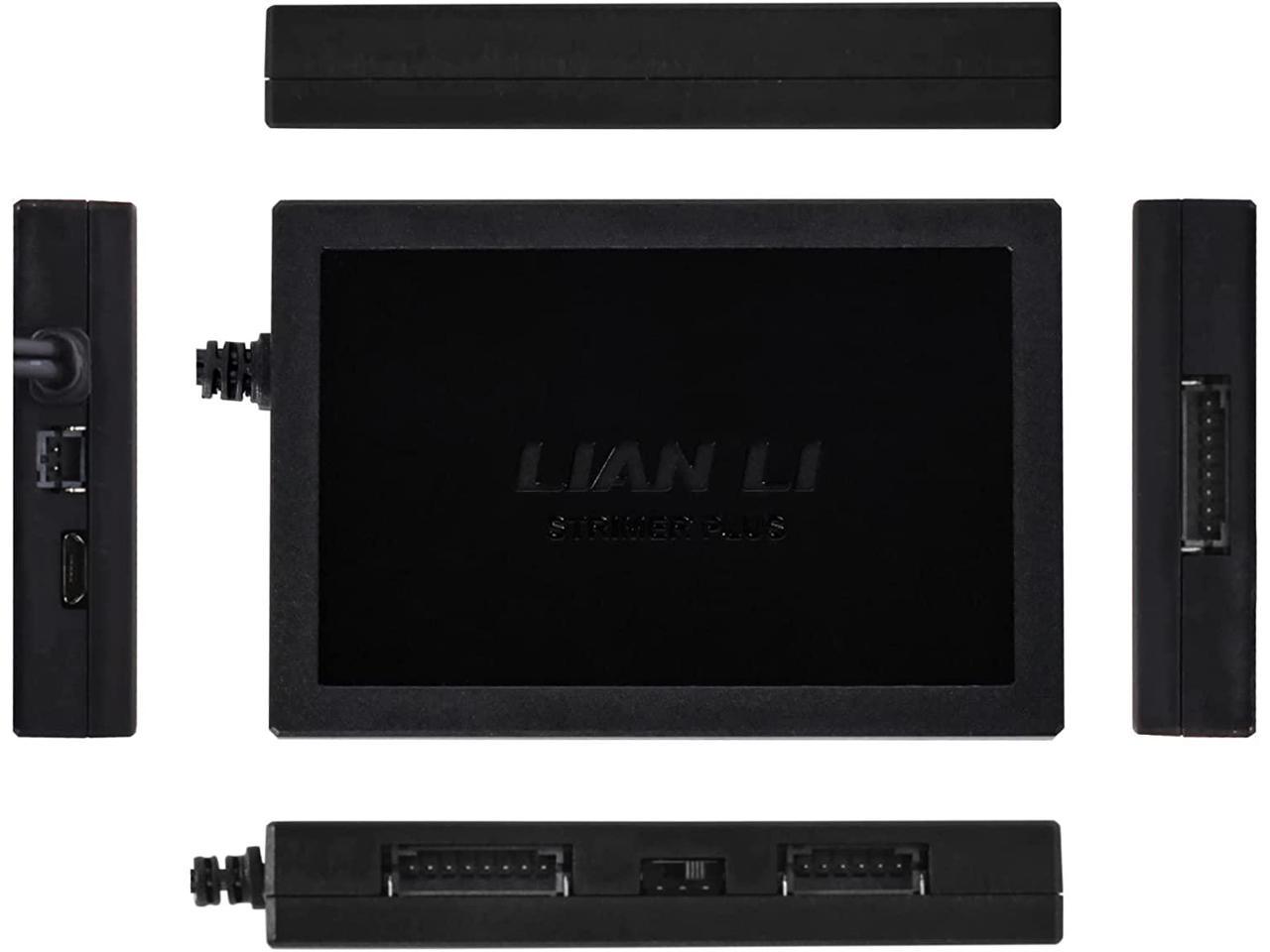 Lian Li Strimer Plus V2 24 broches (PW24-PV2) – Câble d'extension d'alimentation RVB adressable (contrôleur Strimer L-Connect 3.0 inclus) – pour connecteur de carte mère, PW24-PV2 noir