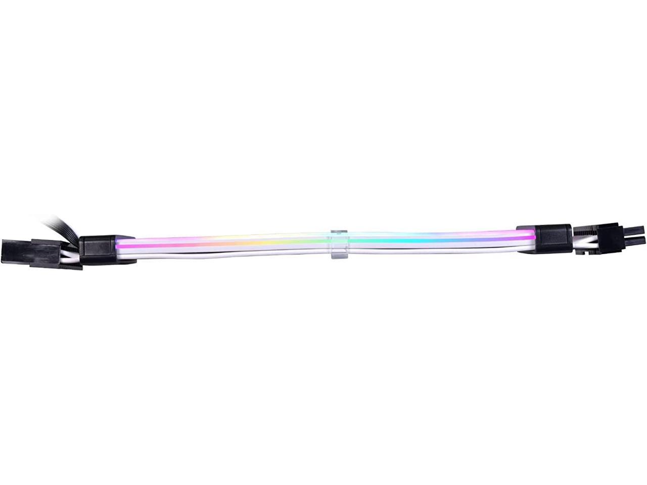 Lian Li Strimer Plus V2 24 broches (PW24-PV2) – Câble d'extension d'alimentation RVB adressable (contrôleur Strimer L-Connect 3.0 inclus) – pour connecteur de carte mère, PW24-PV2 noir