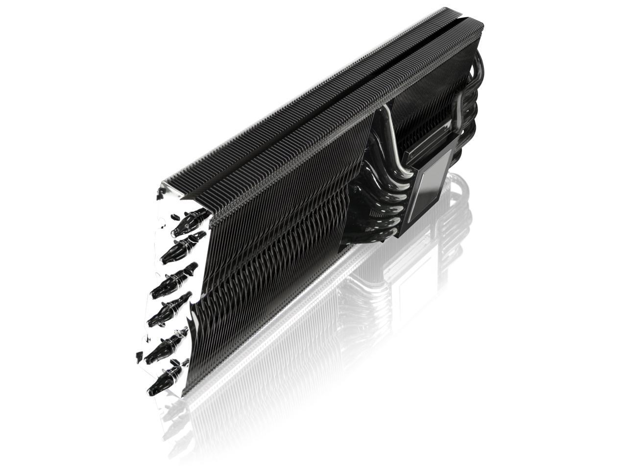 RAIJINTEK MORPHEUS VEGA - Refroidisseur VGA haut de gamme supérieur, caloduc 12 * 6 mm et 129 ailettes, revêtement entièrement noir, dissipateur thermique 26 RAM et 1 grand dissipateur thermique VRM