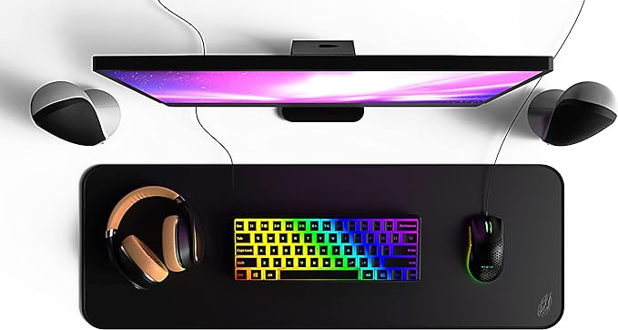 Wraptor Tapis de souris de jeu extra large XL noir 36 x 12 avec bords cousus – Tapis de bureau pour ordinateur portable, ordinateur et PC – Antidérapant (XL étendu)