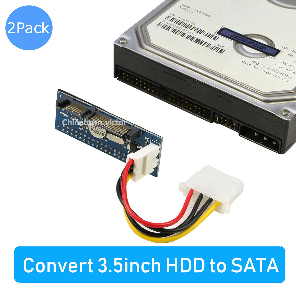 IDE vers SATA, 3.5 "IDE HDD disque dur vers SATA convertisseur adaptateur fr 3.5in PATA
