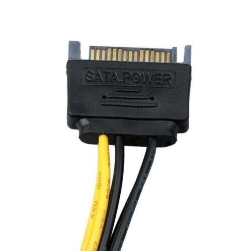 Câble adaptateur d'alimentation SATA 15 broches vers PCIe PCI-e PCI Express 6 broches pour carte vidéo nouveau