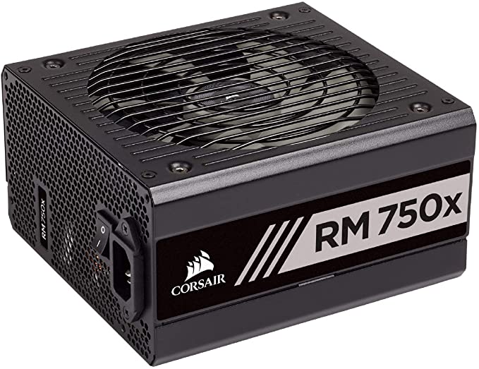 Corsair Série RMX RM750x, 750 W, 80+ Gold Certifié, alimentation entièrement modulaire (faible bruit, mode ventilateur zéro tr/min, condensateurs 105 °C, câbles entièrement modulaires, taille compacte) Noir