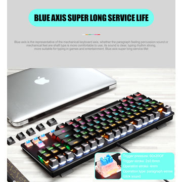 LEAVEN K550 Leanven Clavier Mécanique Professionnel 87 Touches Clavier de Jeu Filaire pour Ordinateur Gamer