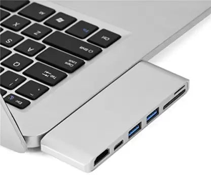 Microware Adaptateur HUB USB Type C vers HDMI 4K USB-C avec lecteur de carte SD/Micro SD, ports USB 3.0 Port d'alimentation Combo Type - C Lecteur de carte HD4K et hub USB HUB (Argent)