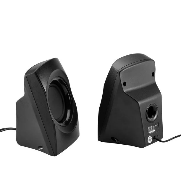 Alimentation USB Haut-parleurs stéréo PC auxiliaires 3,5 mm (noir riche)