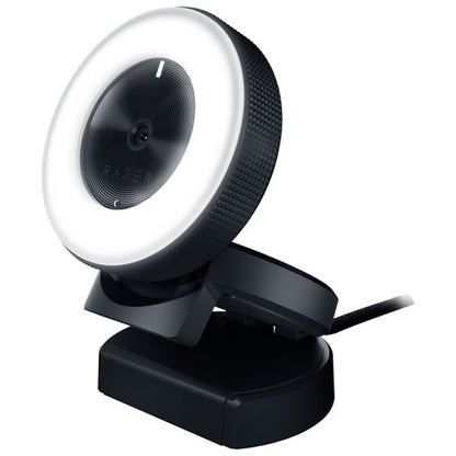 Razer Kiyo Streaming Webcam : Full HD 1080p 30 fps / 720p 60 fps - Anneau lumineux avec luminosité réglable - Microphone intégré - Autofocus - Fonctionne avec Zoom/Teams/Skype pour conférence et appel vidéo