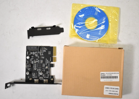 Carte d'extension TroPro PCI-Express 2 ports Type C Asmedia Chipset 4X vers USB 3.1