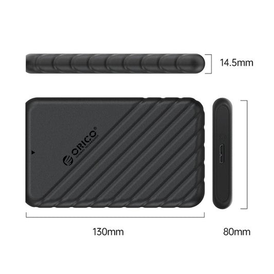 ORICO 25PW1-U3 Boîtier de disque dur externe 2,5" avec connexion Micro-B vers USB (Noir)