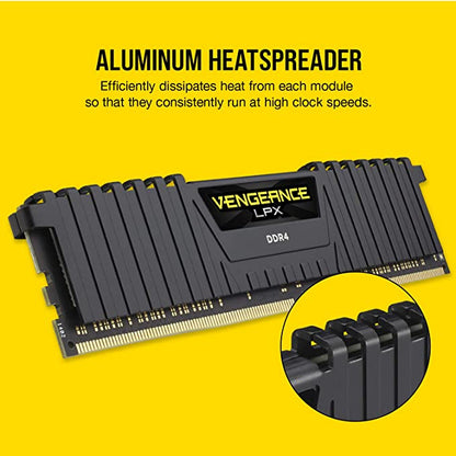 CORSAIR VENGEANCE LPX 32GB (2X16GB) DDR4 3200 (PC4-25600) C16 1.35V DESKTOP MEMORY - BLACK