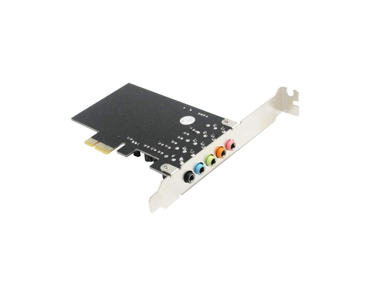 En-Labs Carte son PCIe, carte son interne 5.1 pour PC Windows 10 avec support profil bas, carte audio PCI-e stéréo 3D, puce CMI8738, carte son 32/64 bits, adaptateur PCI Express