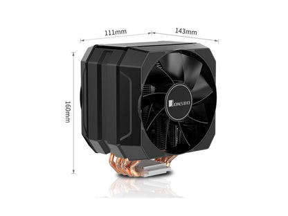JONSBO MX600 Refroidisseur de processeur à double ventilateur, ailettes en aluminium HDT 6 caloducs en cuivre pour AMD / Intel LGA775/1200/115X, double ventilateur PWM 131 mm, couvercle supérieur RVB adressable 5 V, armure entièrement couverte, gris