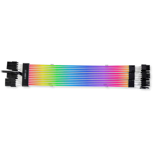Lian Li Strimer Plus V2 Triple 8 broches (PW12-PV2) - Câble d'alimentation VGA RVB adressable (aucun contrôleur inclus) - pour connecteur GPU triple 8 broches pour ordinateur personnel, PW12-PV2 noir
