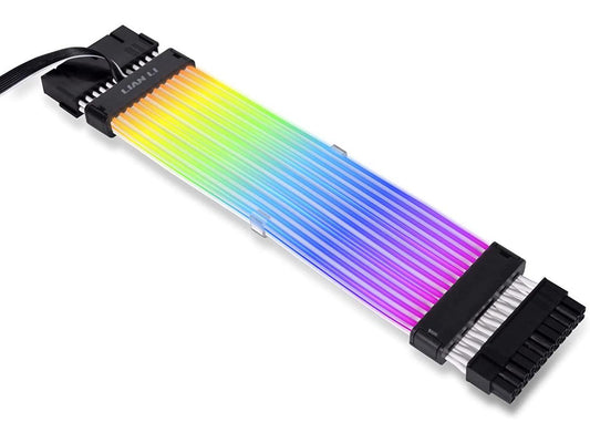 Lian Li Strimer Plus V2 24 broches (PW24-PV2) – Câble d'extension d'alimentation RVB adressable (contrôleur Strimer L-Connect 3.0 inclus) – pour connecteur de carte mère, PW24-PV2 noir