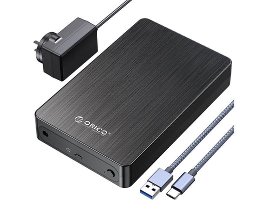 ORICO Boîtier de disque dur 3,5'' USB C 3.1 vers SATA 6 Gbps pour disque dur SSD 2,5/3,5 Boîtier de disque dur externe jusqu'à 18 To avec UASP sans outil (HM35C)3