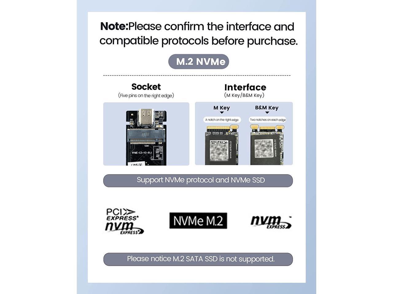 ORICO Boîtier USB 4.0 NVME (ORICO-M208C3-U4-GREY)