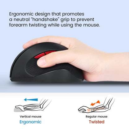Perixx PERIMICE-718 Souris sans fil pour droitier Design vertical ergonomique 5 boutons programmables