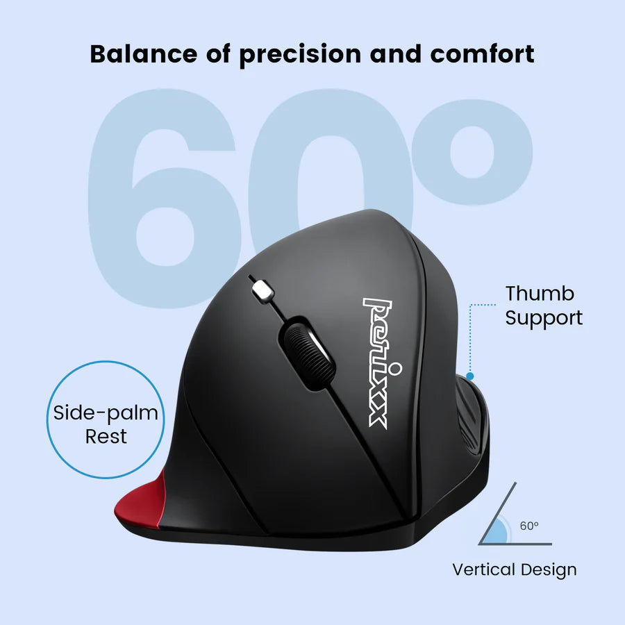 Perixx PERIMICE-718 Souris sans fil pour droitier Design vertical ergonomique 5 boutons programmables