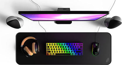 Wraptor Tapis de souris de jeu extra large XL noir 36 x 12 avec bords cousus – Tapis de bureau pour ordinateur portable, ordinateur et PC – Antidérapant (XL étendu)