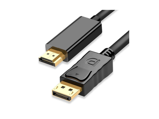Câble DisplayPort vers HDMI de 6 pieds, adaptateur Hannord DP vers HDMI mâle vers mâle 1080P HD cordon plaqué or compatible avec Lenovo, HP, ASUS, Dell et autres marques