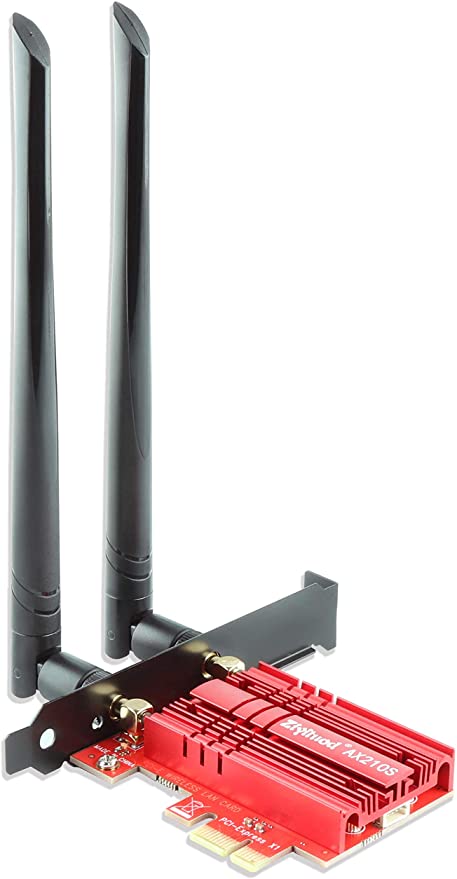 ZYT WiFi 6E AX210 Carte WiFi PCIE étend le Wi-Fi en 6 GHz | Bluetooth 5.2 | jusqu'à 5400 Mbit/s | Tri-bandes (6 GHz/5 GHz/2,4 GHz) | OFDMA, MU-MIMO, dissipateur thermique | Compatible Windows 10/11 64 bits