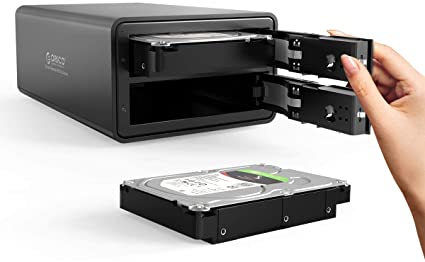 ORICO Boîtier de disque dur externe 2 baies USB 3.0 vers SATA 3,5" - Prend en charge 32 To (2 x 16 To) - En alliage d'aluminium - Adaptateur 36 W - Stockage de données UASP
