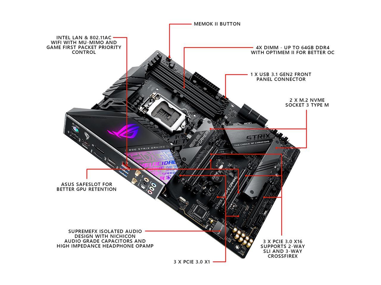 ASUS ROG Strix Z390-E Gaming LGA 1151 (série 300) Intel Z390 SATA 6 Gb/s ATX Intel Carte mère