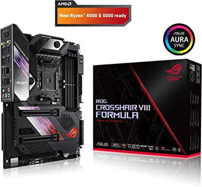 Asus ROG X570 Crosshair VIII Formula ATX Carte mère avec PCIe 4.0, Wi-Fi intégré 6 (802.11Ax), 5 Gbit/s LAN, USB 3.2, SATA, M.2, Node et Aura Sync RGB Lighting