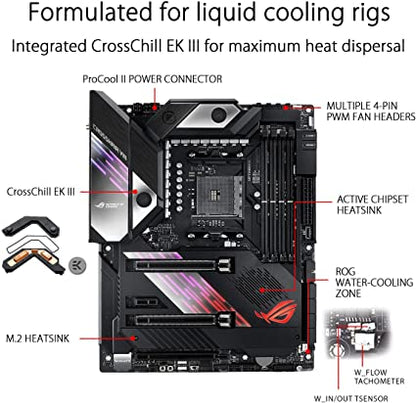 Asus ROG X570 Crosshair VIII Formula ATX Carte mère avec PCIe 4.0, Wi-Fi intégré 6 (802.11Ax), 5 Gbit/s LAN, USB 3.2, SATA, M.2, Node et Aura Sync RGB Lighting