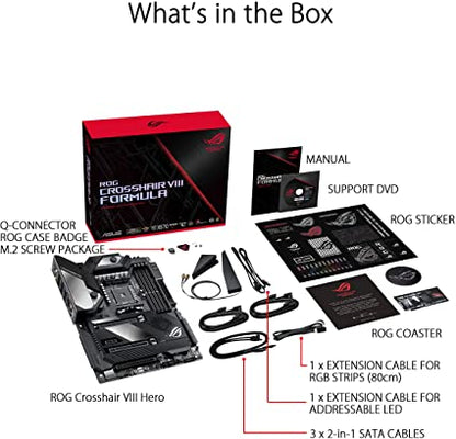 Asus ROG X570 Crosshair VIII Formula ATX Carte mère avec PCIe 4.0, Wi-Fi intégré 6 (802.11Ax), 5 Gbit/s LAN, USB 3.2, SATA, M.2, Node et Aura Sync RGB Lighting
