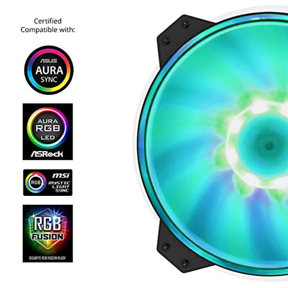 Cooler Master R4-200R-08FC-R1 MF200R RGB Ventilateur hybride silencieux à haut débit d’air, 200 mm