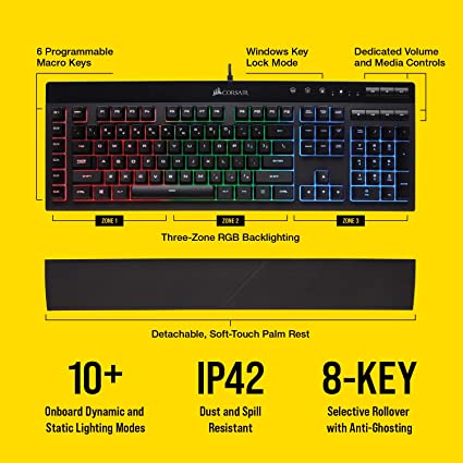 Corsair CH-9206015-NA Gaming K55 RGB Clavier Rétroéclairé LED (NEUF boite ouverte)