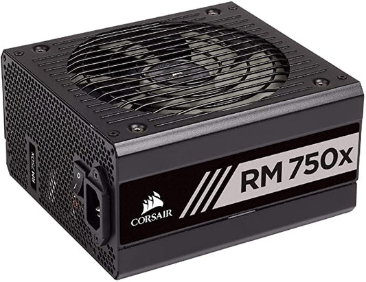 Corsair Série RMX RM750x, 750 W, 80+ Gold Certifié, alimentation entièrement modulaire (faible bruit, mode ventilateur zéro tr/min, condensateurs 105 °C, câbles entièrement modulaires, taille compacte) Noir