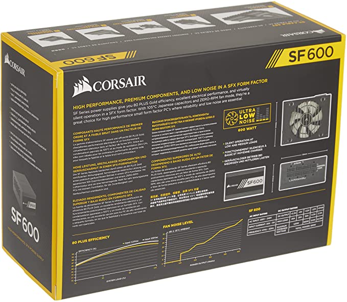 Corsair (SF / SF600) - Bloc d'alimentation SFX haute performance de 600 W - certifié 80 PLUS Gold