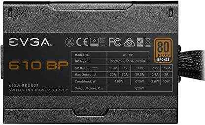 EVGA 610 BP, 80+ bronze 600 W + 10 W, alimentation 100-BP-0610-K1