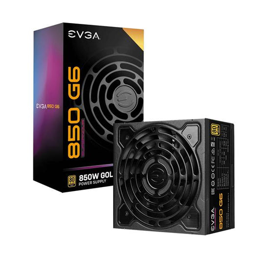EVGA (SuperNOVA 850 G6) - Bloc d'alimentation modulaire de 850 W - certifié 80 Plus Gold - mode éco avec ventilateur FDB - comprend un autotest de mise sous tension - taille compacte de 140 mm - garantie de 10 ans