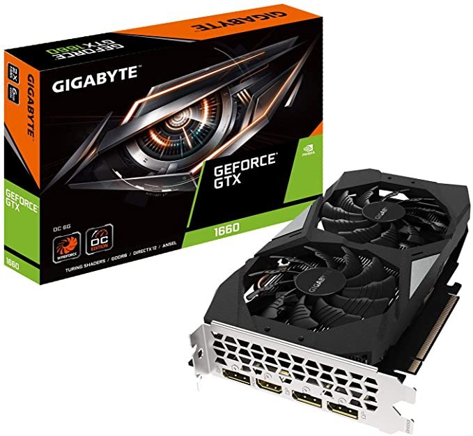 Gigabyte Gv-N1660OC-6GD GeForce GTX 1660 OC 6G, 2 ventilateurs Windforce, GDDR5 6 Go 192 bits, carte vidéo