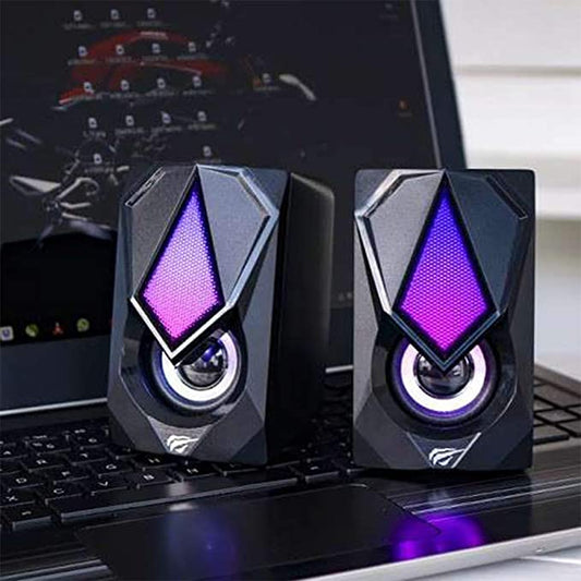 Havit SK563 2.0pcs RGB Light Alimentation USB, prise 3,5 mm stéréo Ordinateur Gaming Speaker Noir