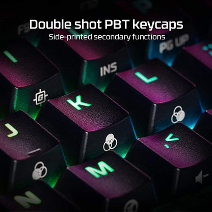 HyperX Alloy Origins 60 – Clavier de jeu mécanique, ultra compact, facteur de forme de 60 %, touches PBT à double tir, rétroéclairage LED RVB, compatible avec le logiciel Nauthenticity – Commutateur rouge linéaire HyperX, noir